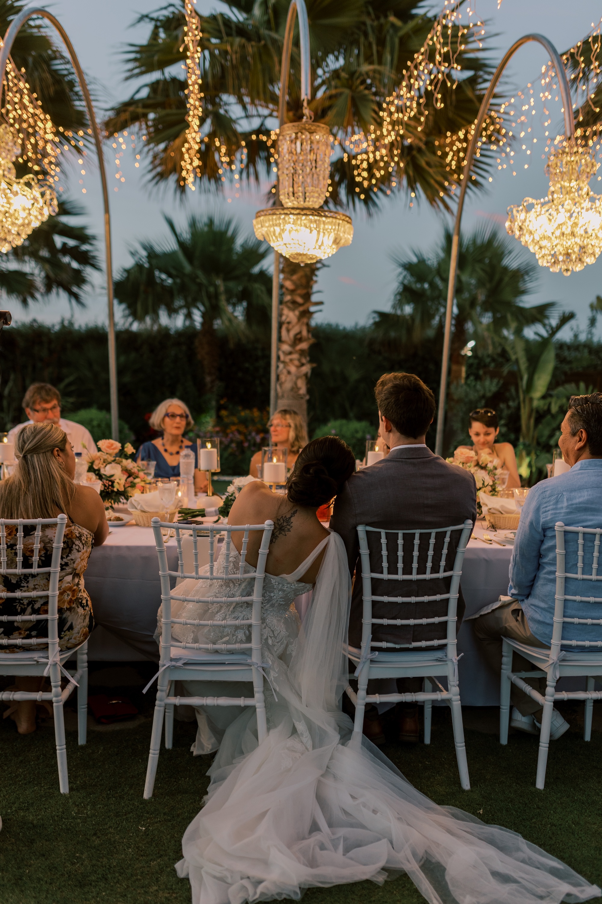 Wedding party overlooking the sea at Mia and Dyllan's Crete microwedding