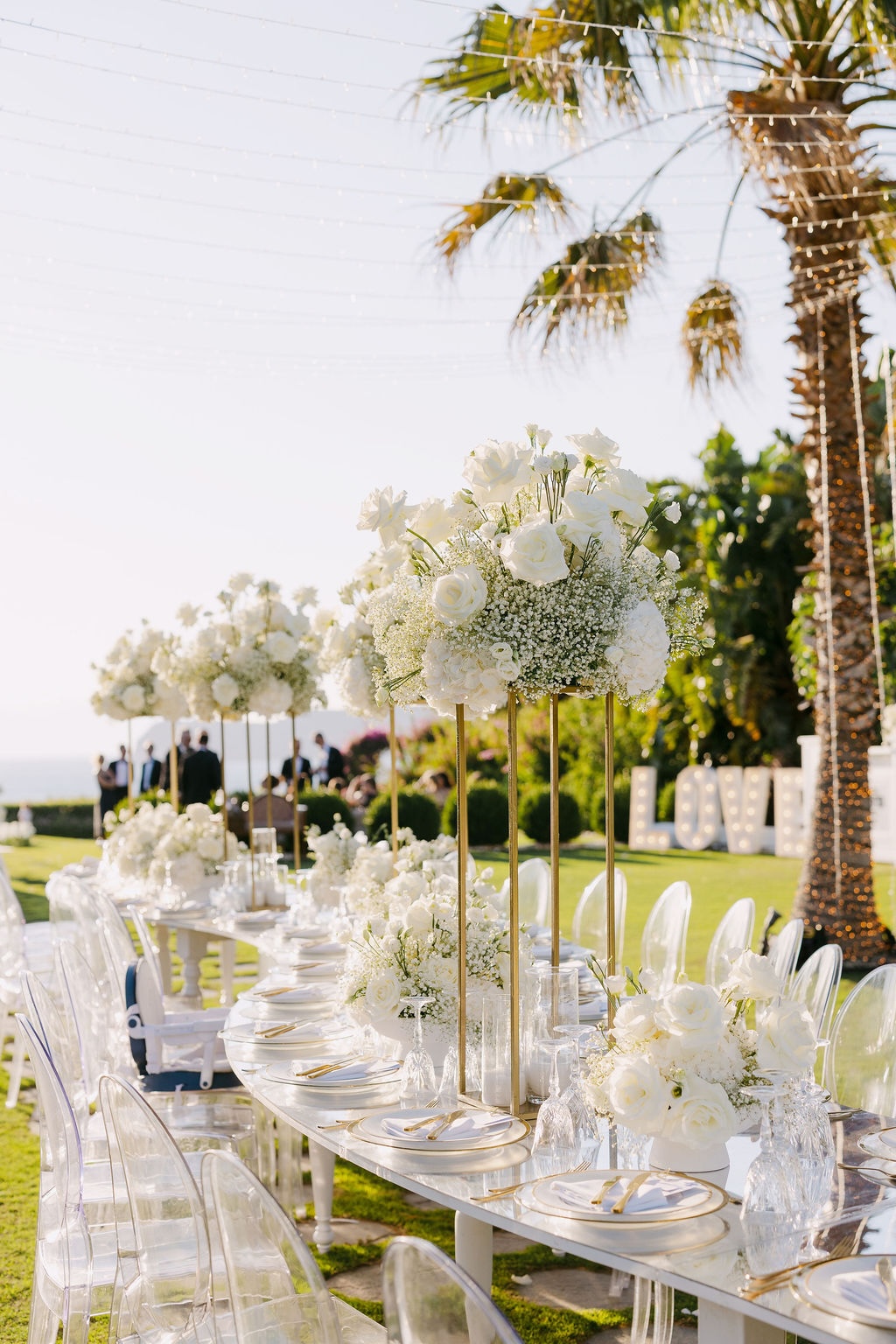 Wedding table at Sea View by En Kipo, Chania, Crete