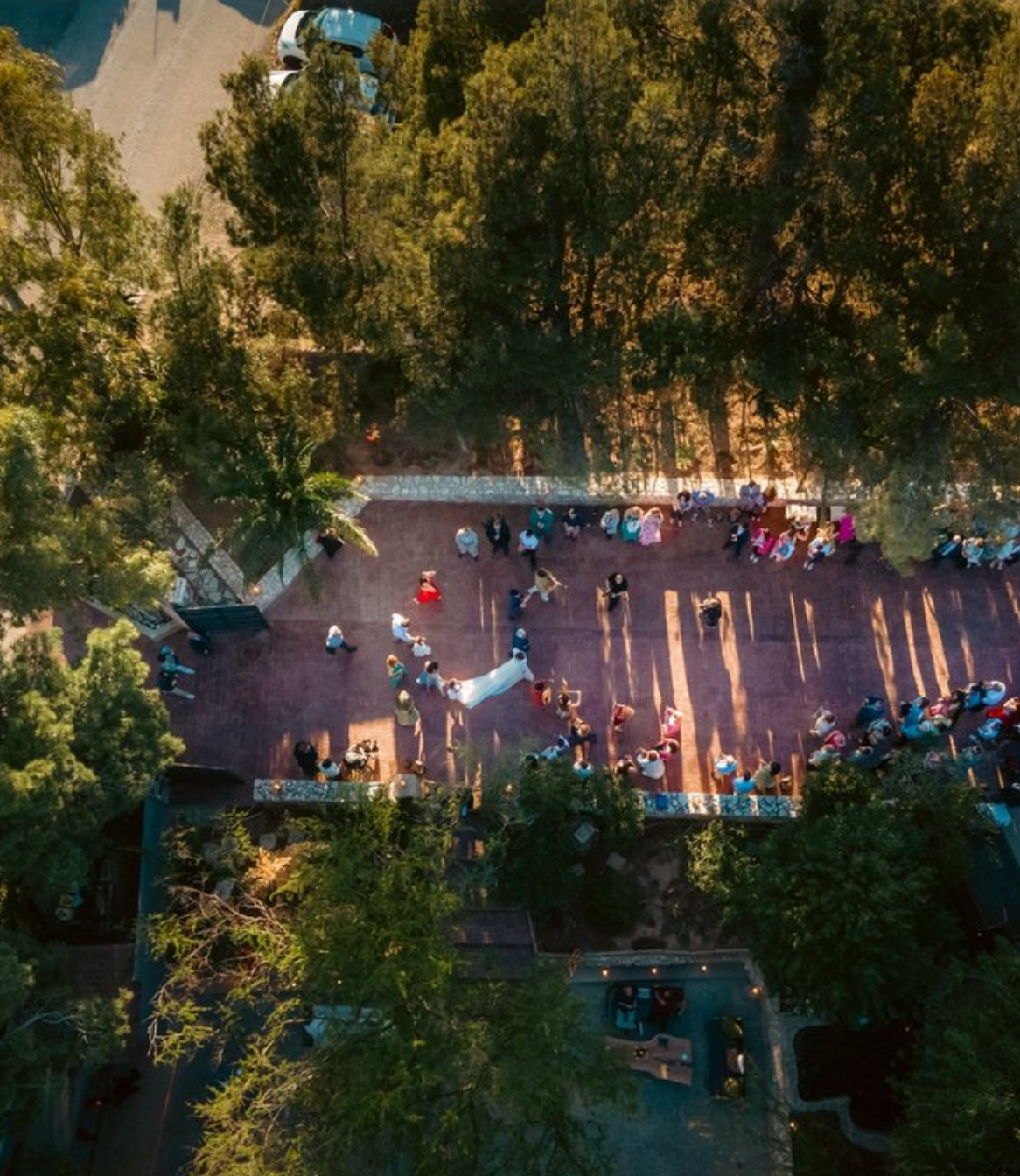 Wedding entrance from above, Ktima Kleopatra