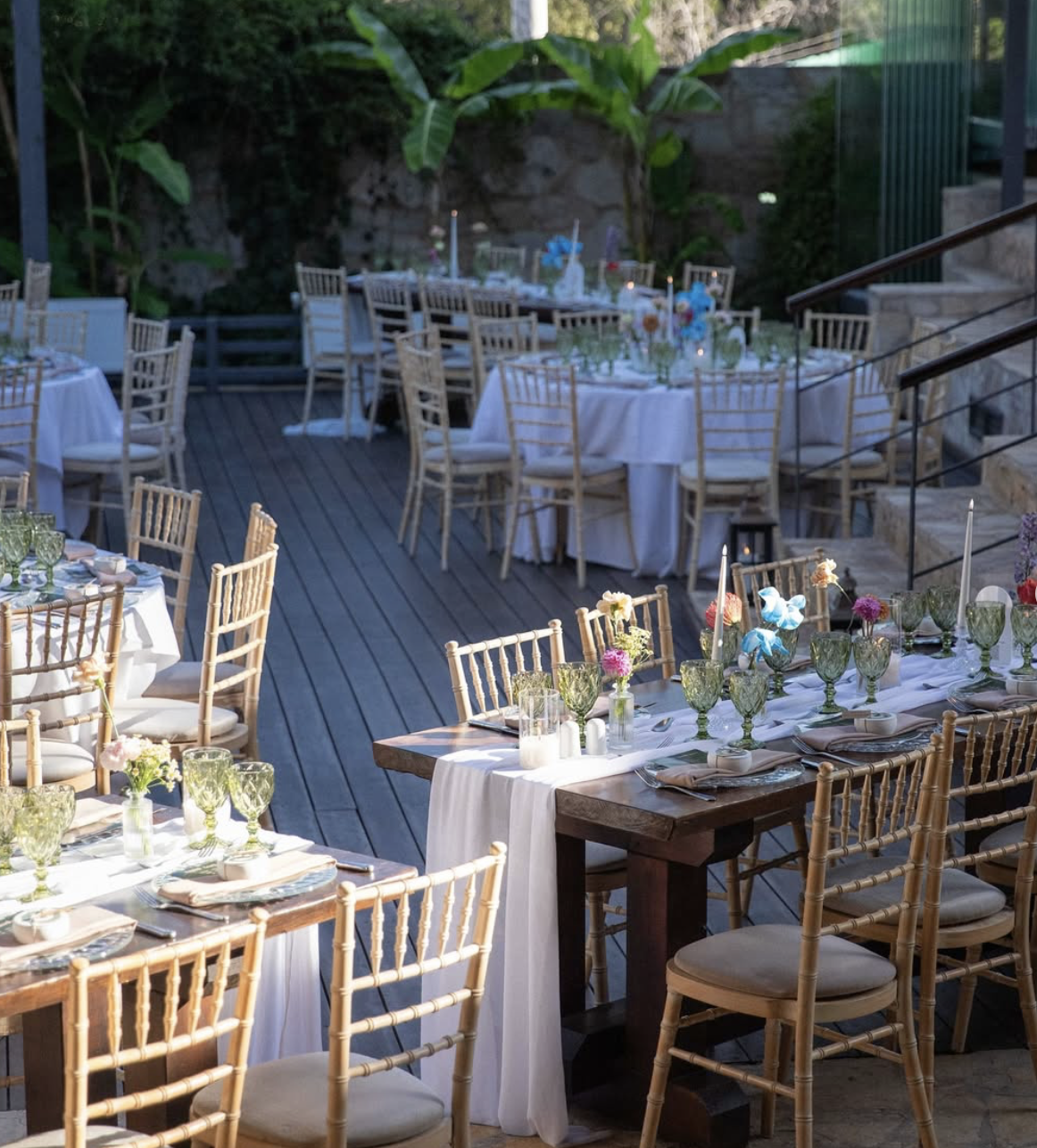 Garden terrace wedding tables, Ktima Kleopatra